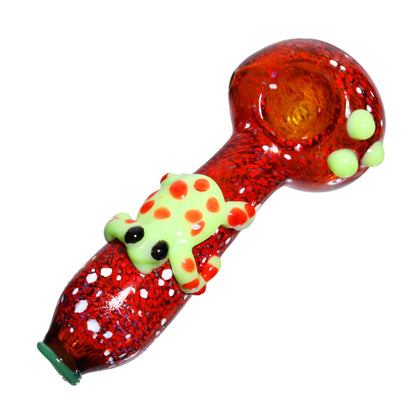 5 in - Fancy Little Frog Multicolor Hand Pipe Spoon