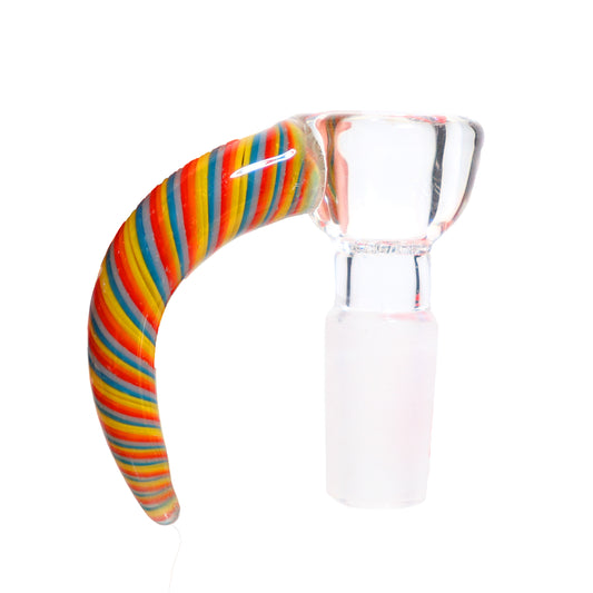 14 mm - Glass Screen Crazy Multicolor Horn Clear Bowl