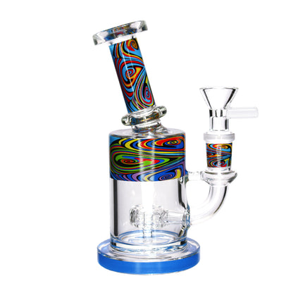 6 in - Fancy Mini Glass Bong Wig Wag Colorful