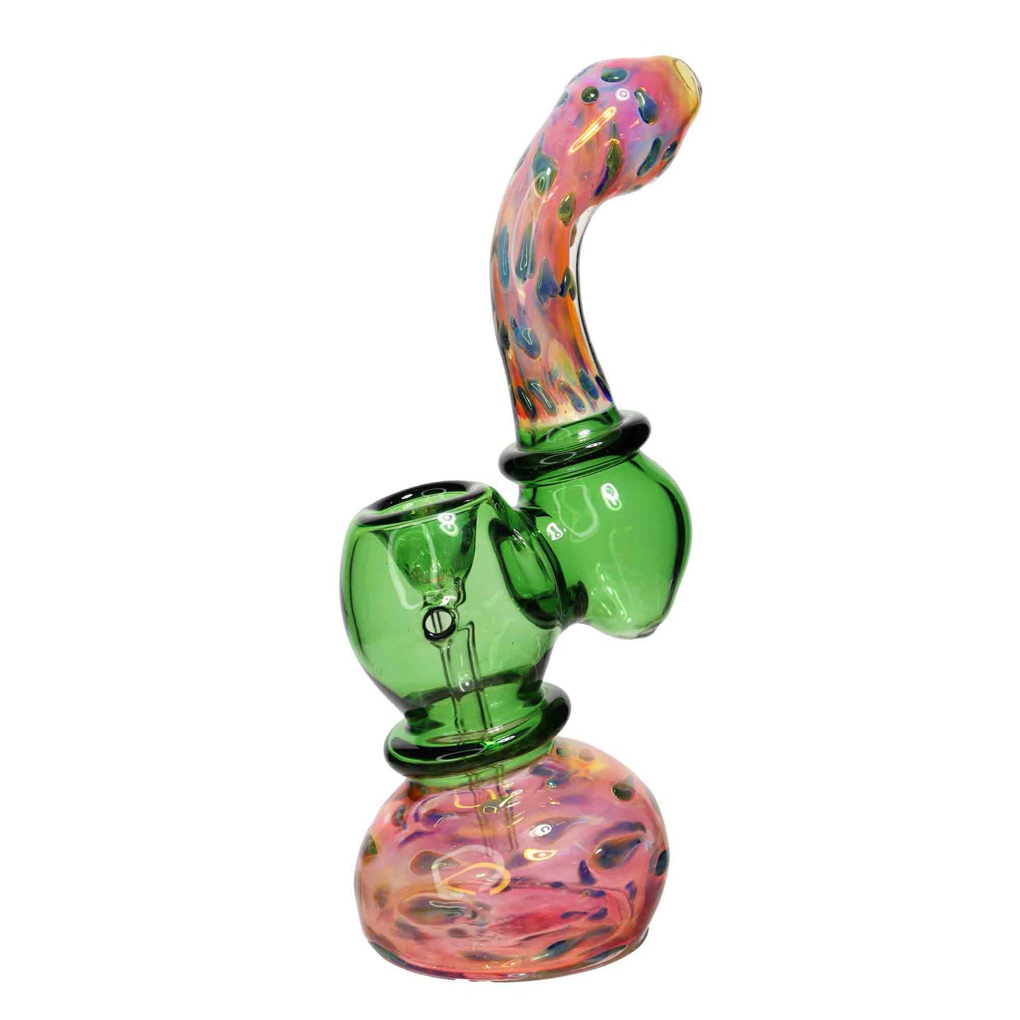 9 in - Slime Colors Handle Polka Dots Bubbler Fancy