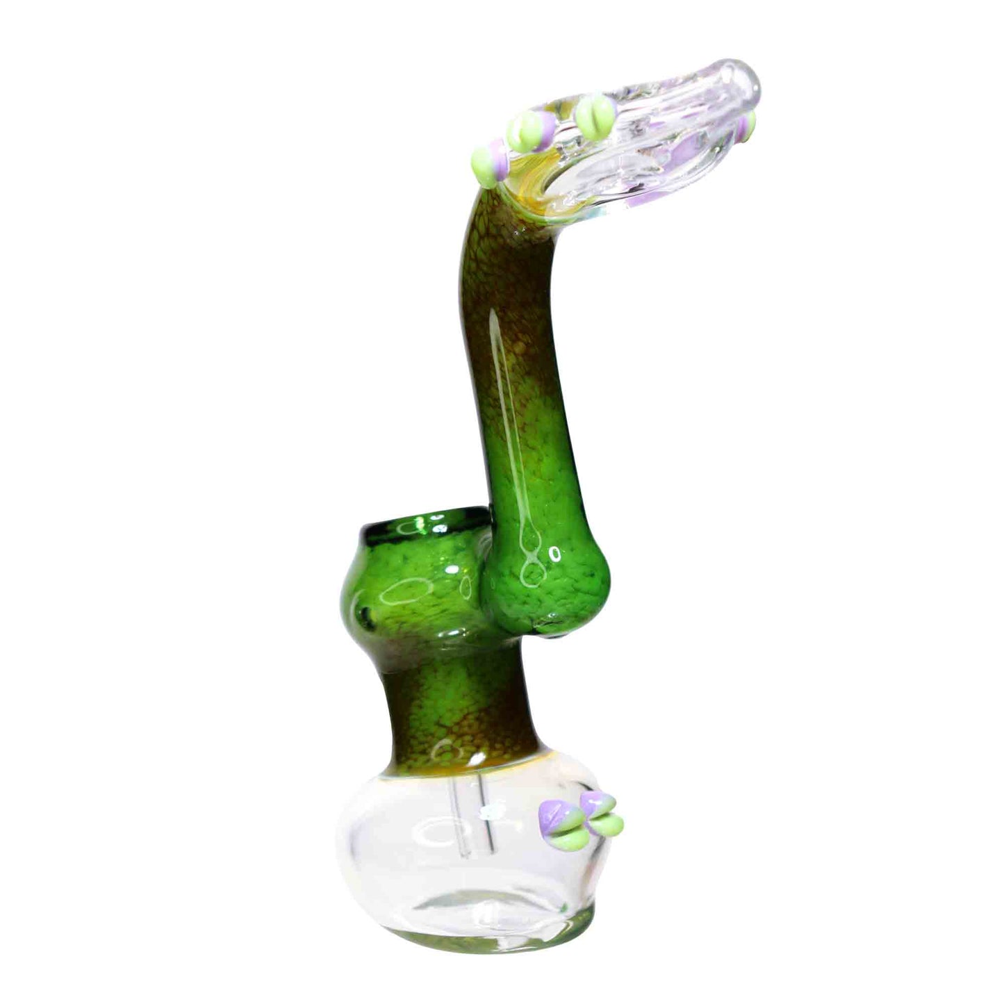 9 in - Exotic Green Dichroic Glass Bubbler