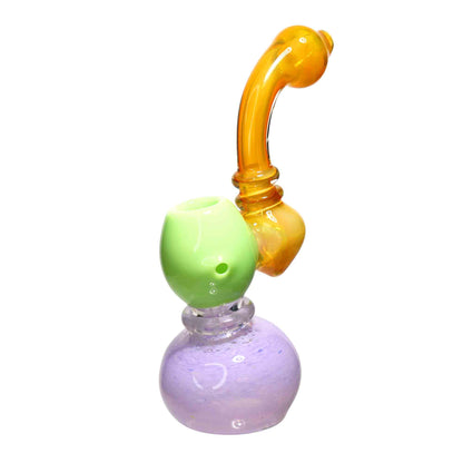 8 in - Gold Slime Colors Body Glass Bubbler