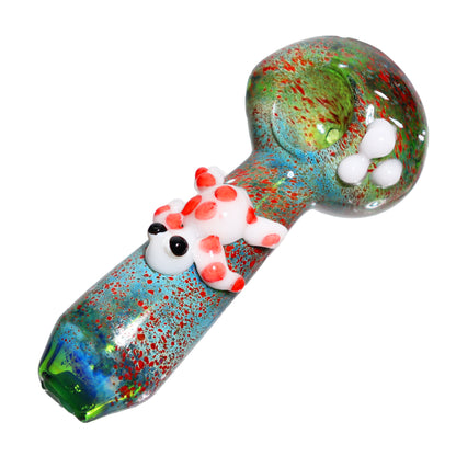 5 in - Fancy Little Frog Multicolor Hand Pipe Spoon