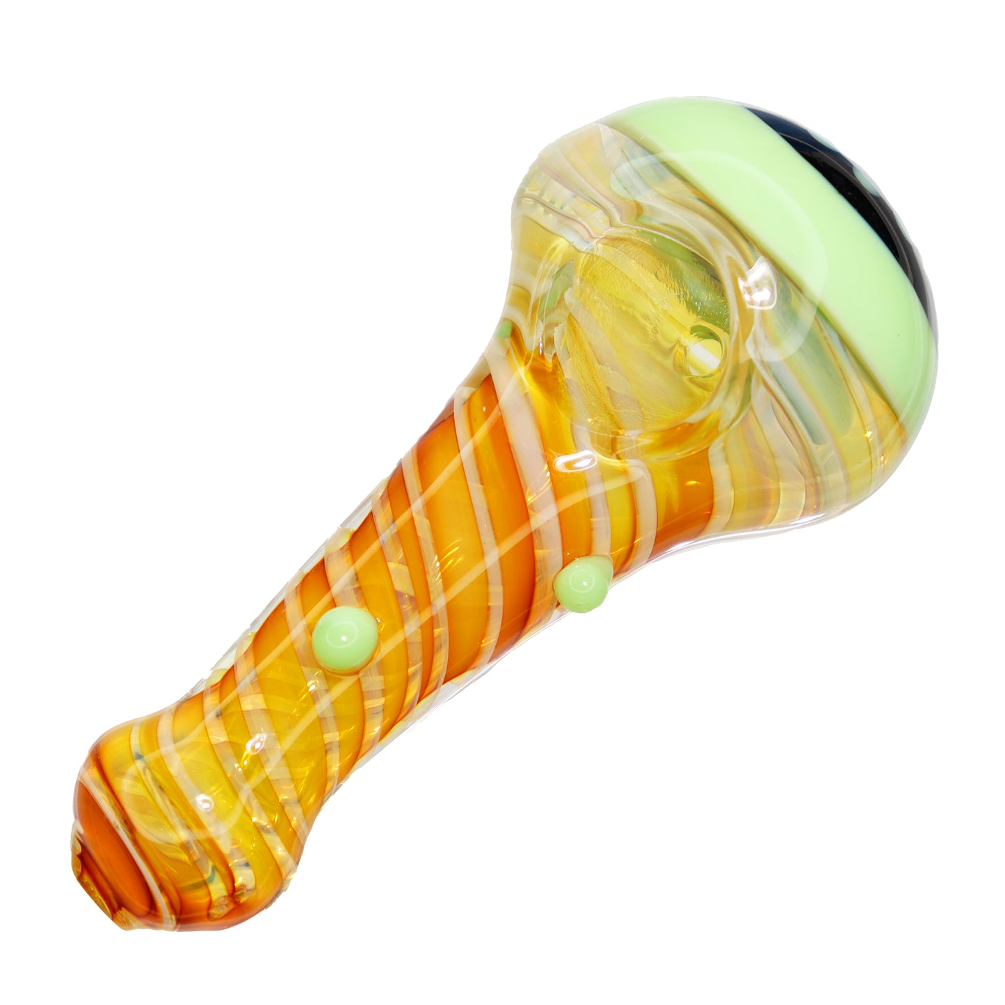 5 in Honeycomb Black Head Streaky Fancy Hand Pipe Spoon