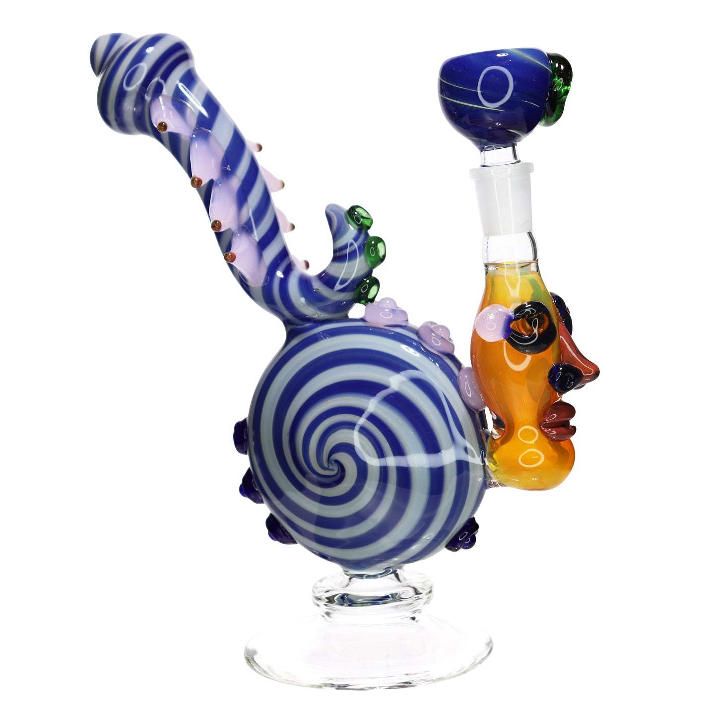 10 in - Monster Twisted Fancy Glass Bubbler