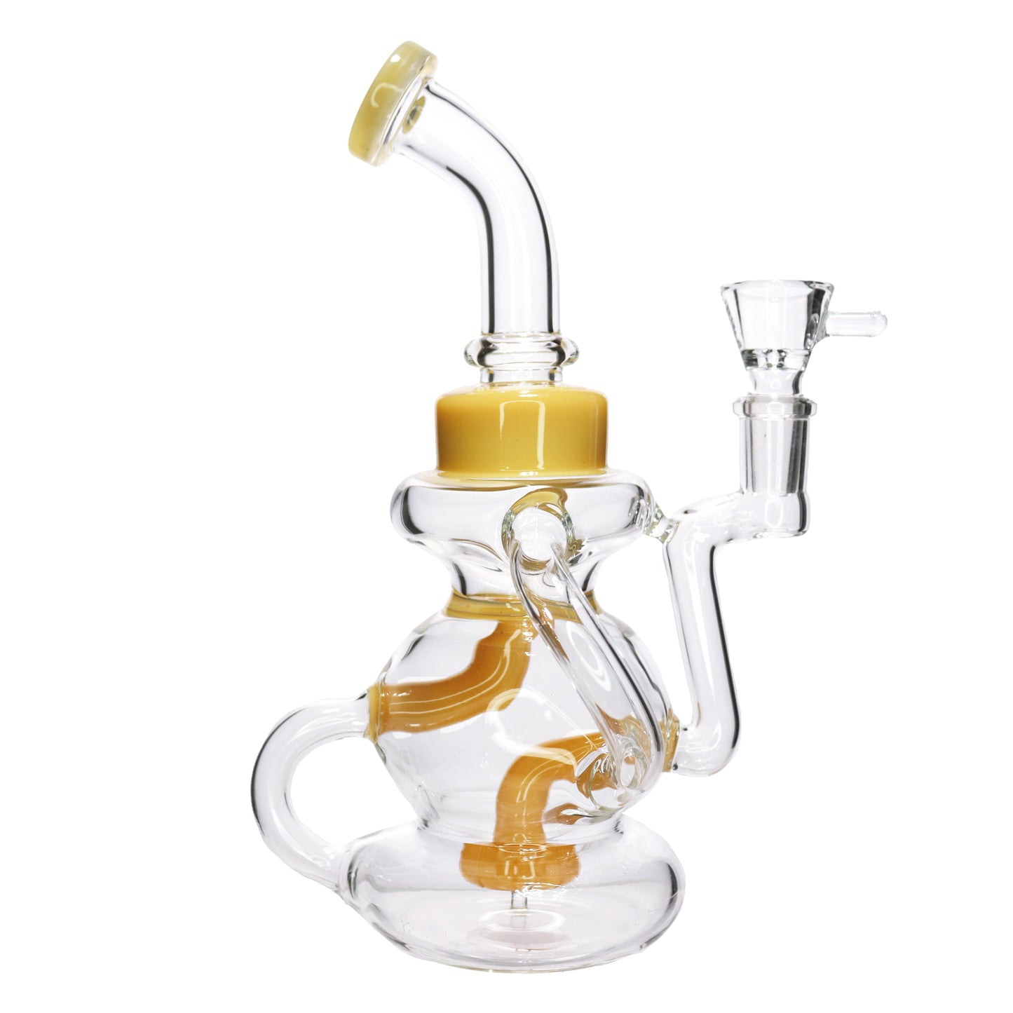 8 in - Recycler Multivalves Curvy Glass Bong