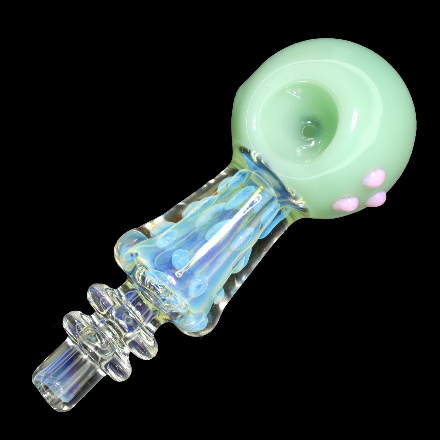 5 in - Slime Colors Showerhead Hand Pipe Glass Spoon