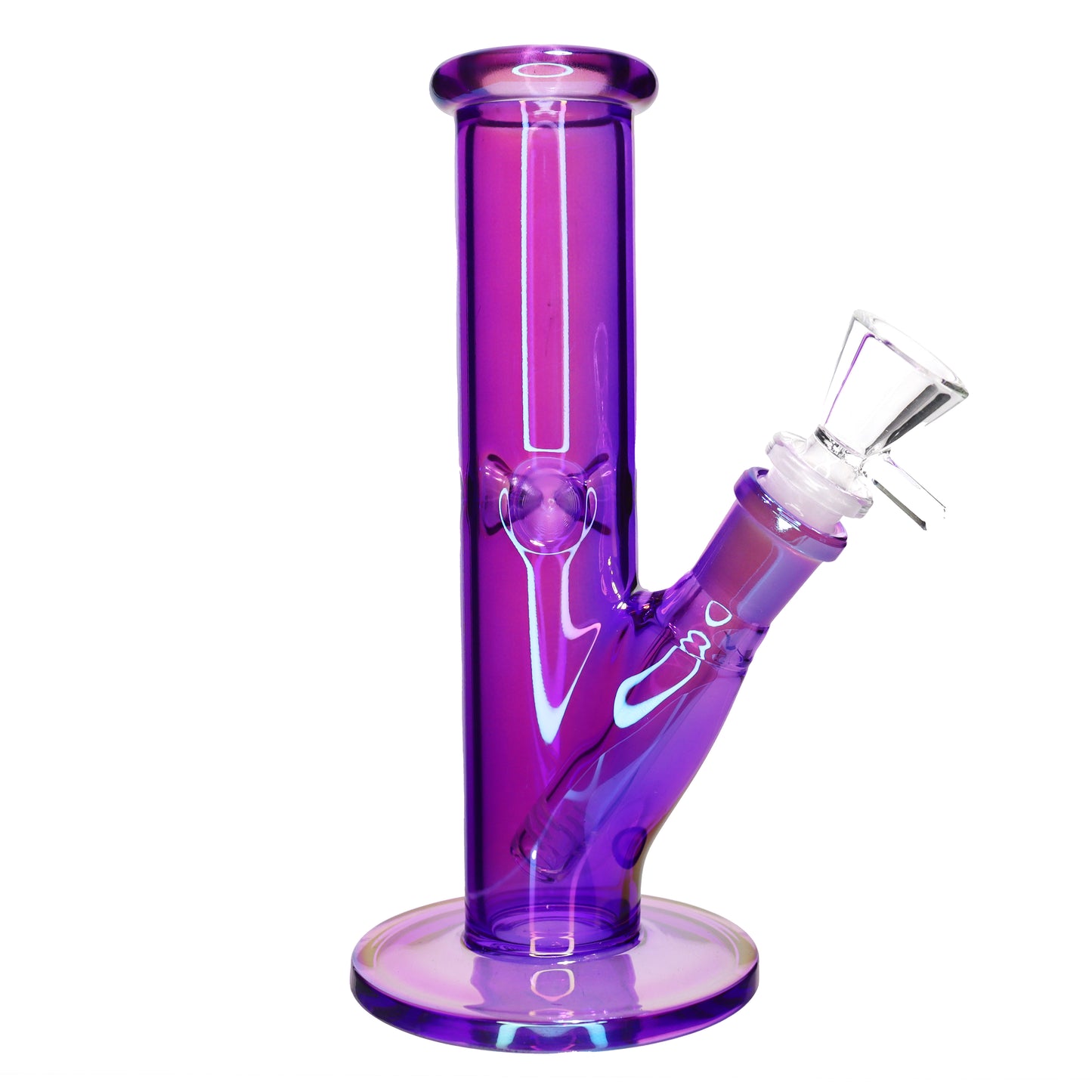 8 in - UV Multicolor Glass Straight Bong