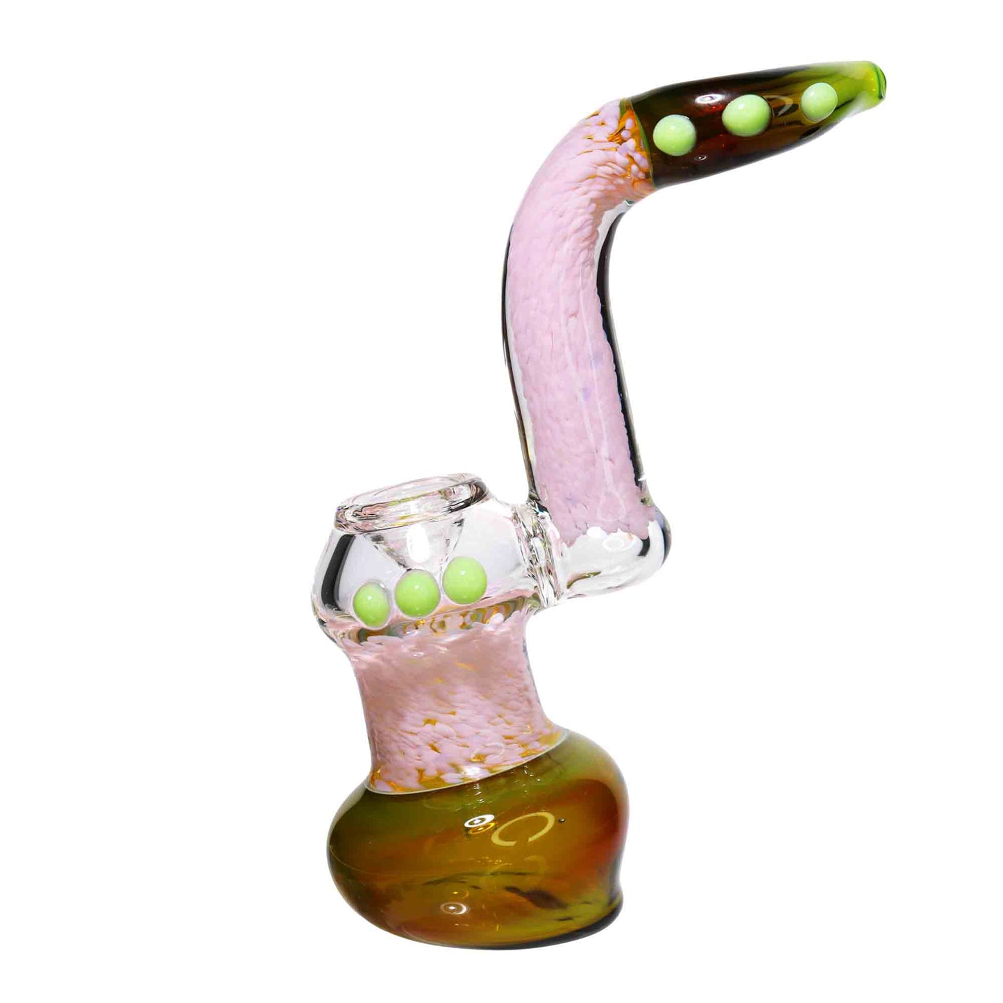 9 in - Exotic Green Dichroic Glass Bubbler