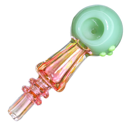 5 in - Slime Colors Showerhead Hand Pipe Glass Spoon