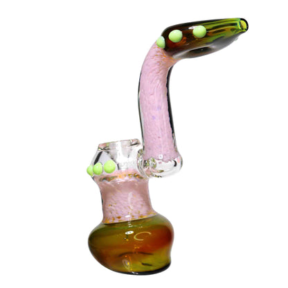 9 in - Exotic Green Dichroic Glass Bubbler