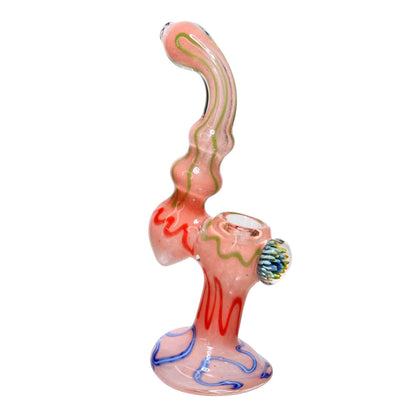 9 in - Stylish Multicolor Swirl Sleeks Glass Bubbler