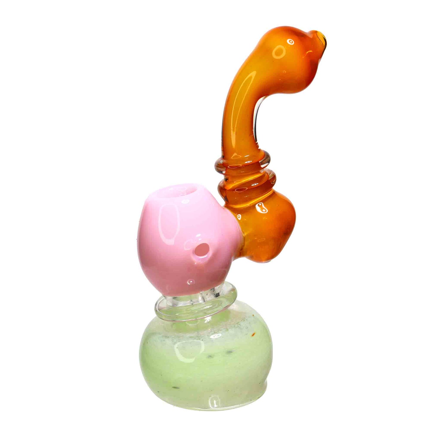 8 in - Gold Slime Colors Body Glass Bubbler