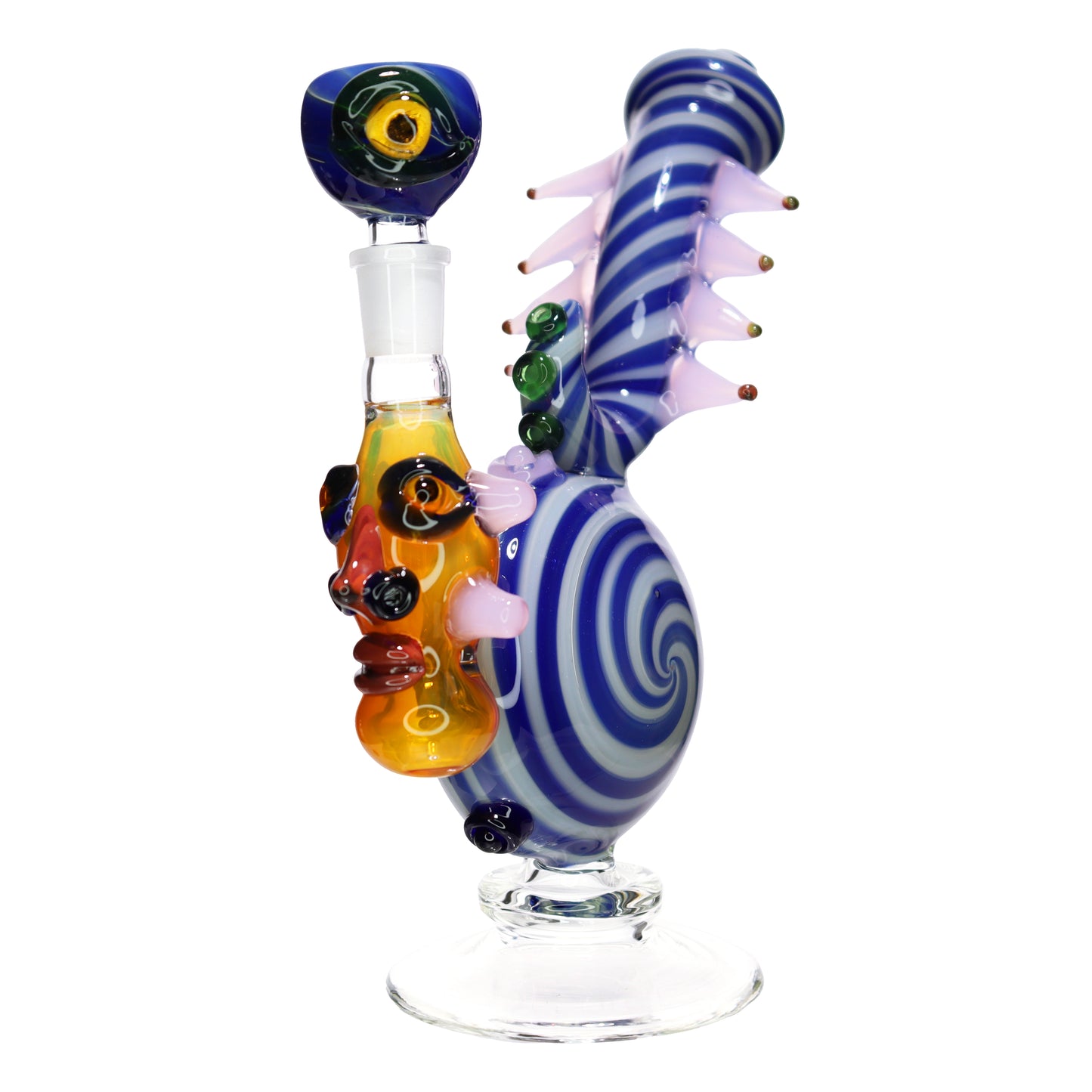 10 in - Monster Twisted Fancy Glass Bubbler