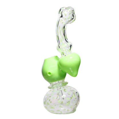 8 in - Clear Polka Dots Color Glass Bubbler