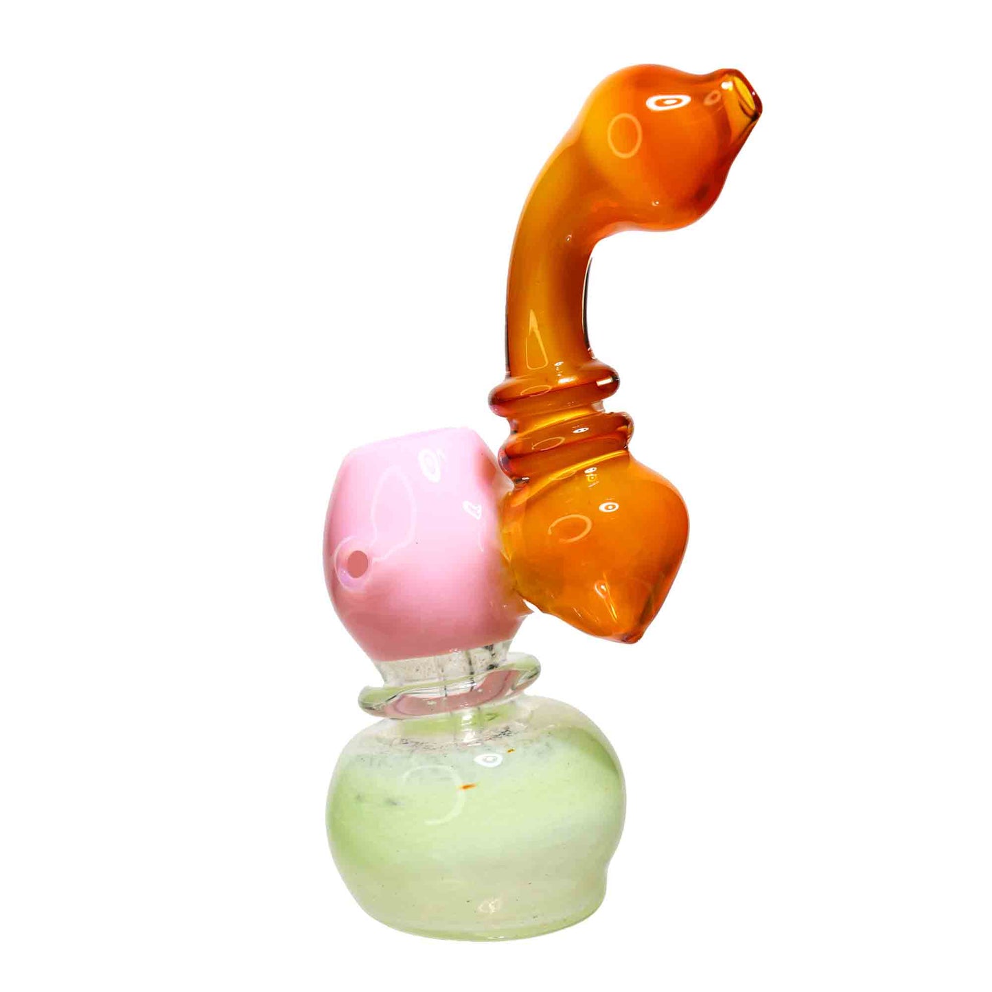 8 in - Gold Slime Colors Body Glass Bubbler