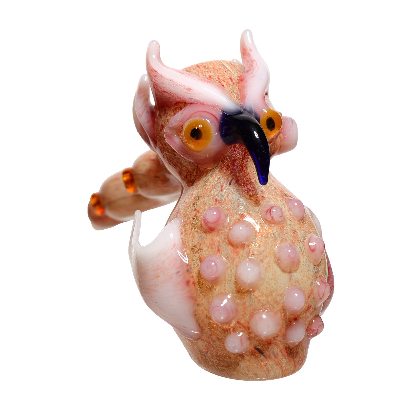 5 in - Owl Showerhead Glass Hammer Pipe