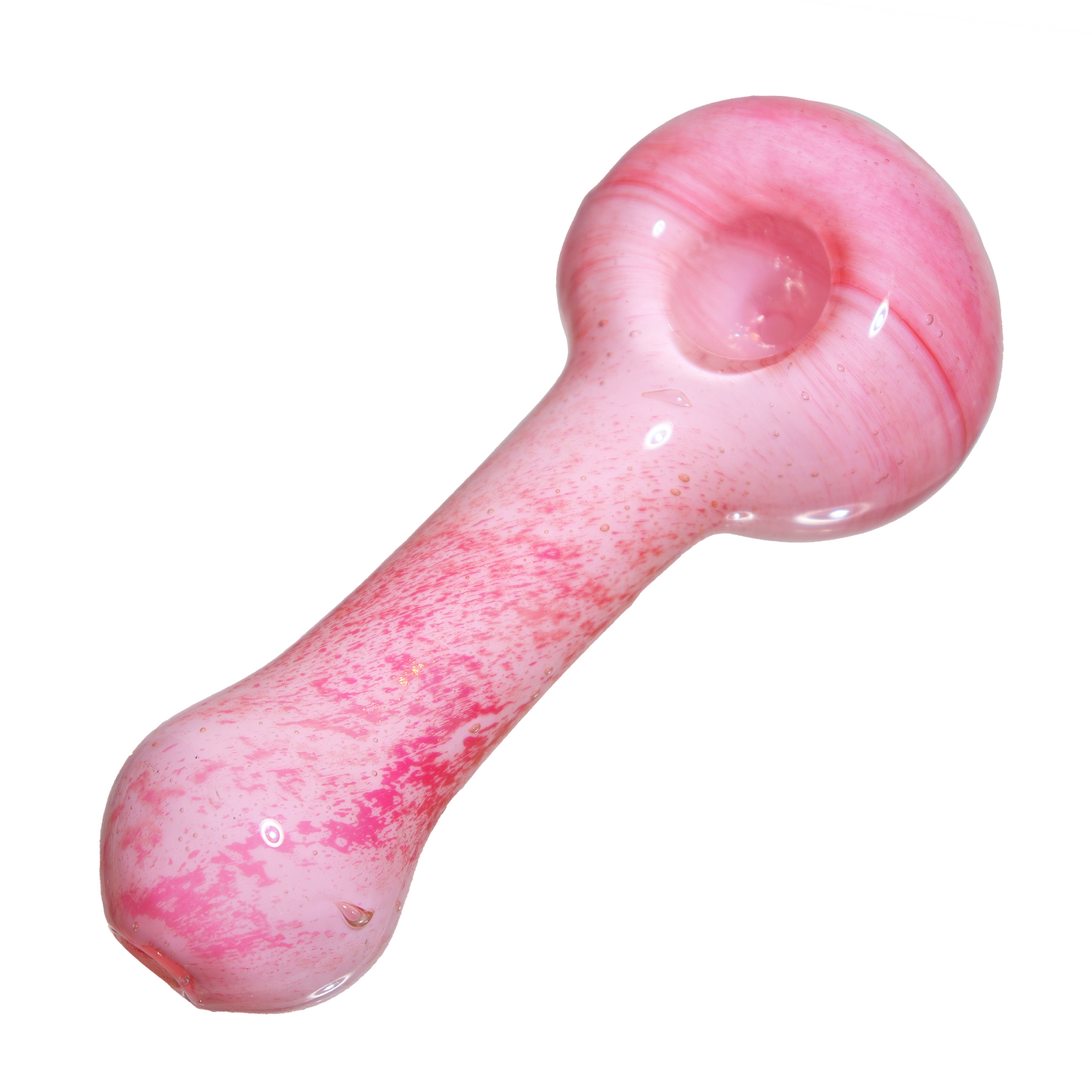 5 in - Fancy Cream Pink Hand Pipe Spoon