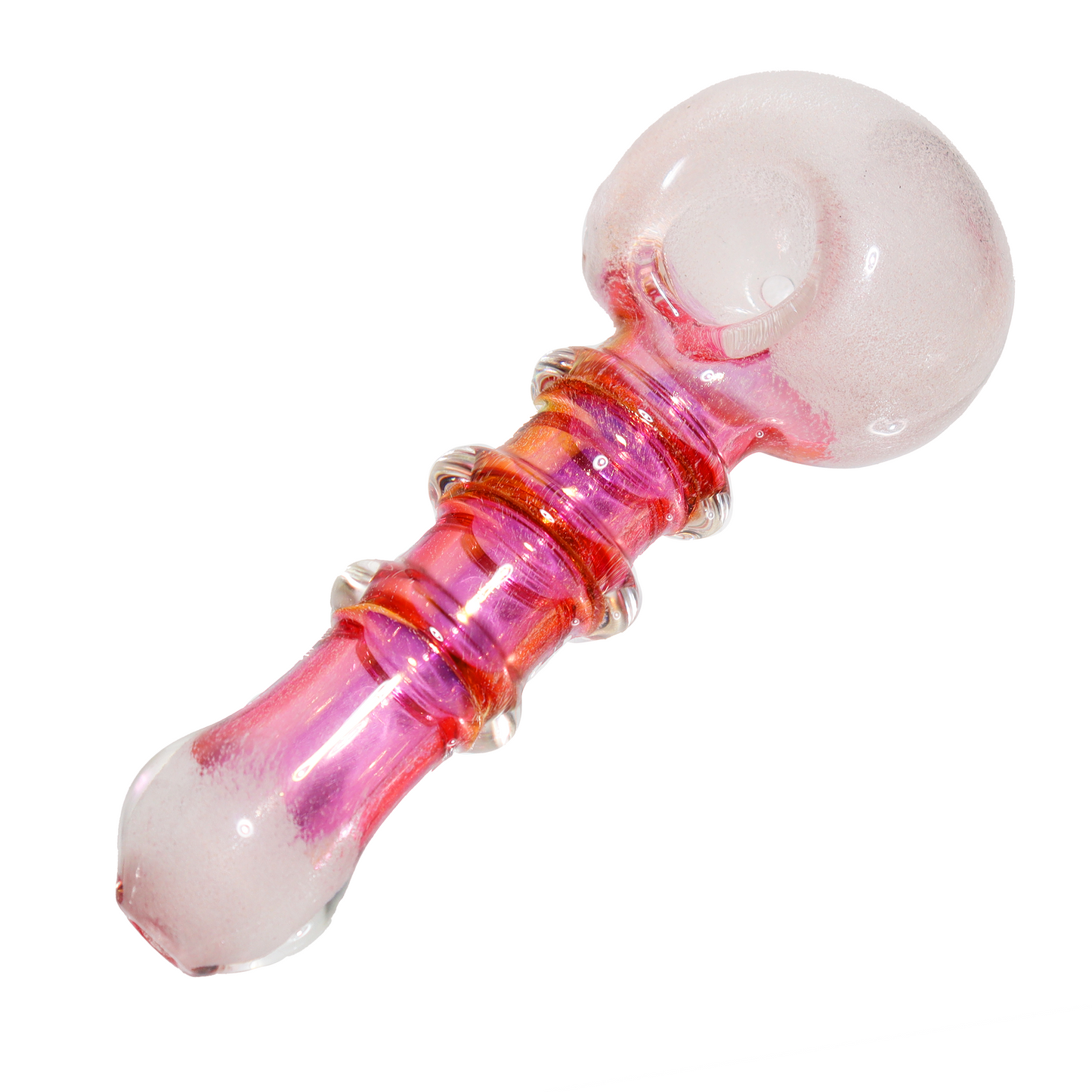 5 in - Pink Straight Glass Hand Pipe Glow in the Dark