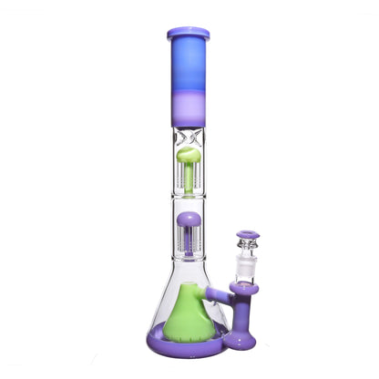 17 in - Double Chamber Big Glass Bong Slime Colors