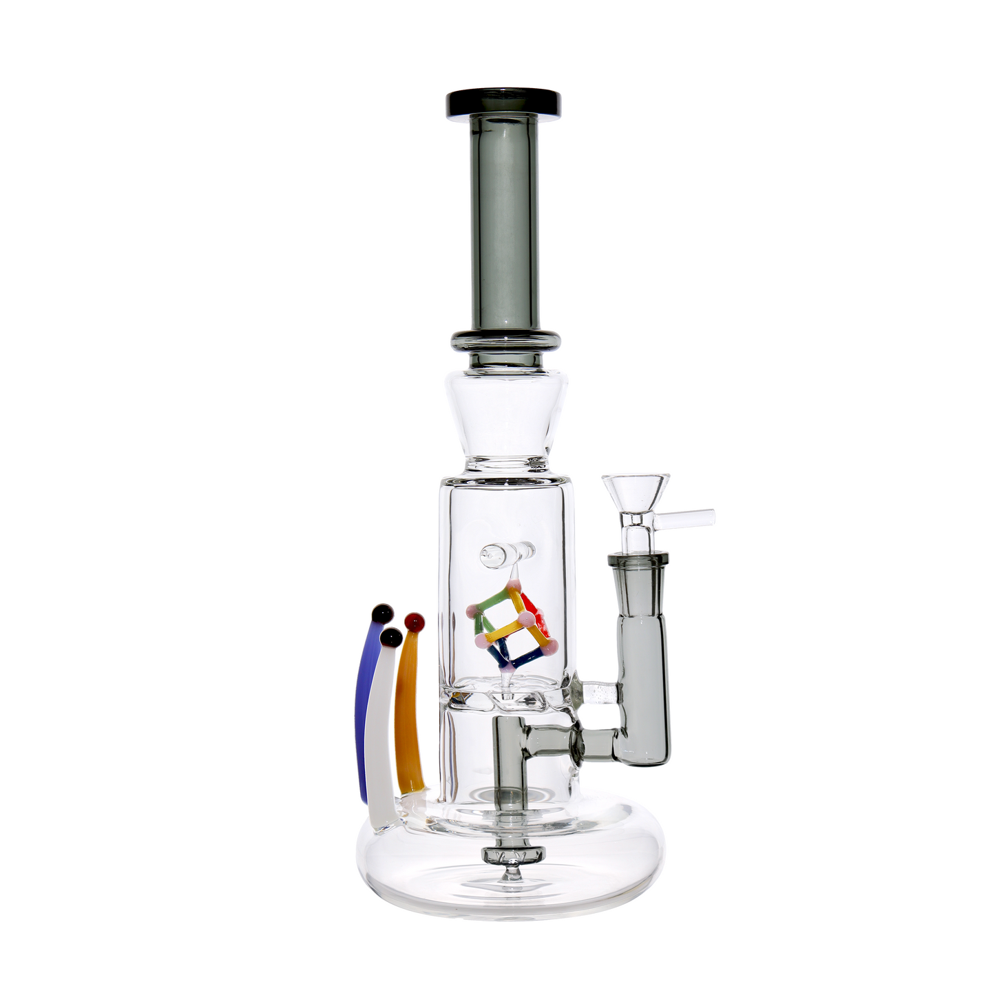 12 in - Cube Multicolor Glass Bong Perc