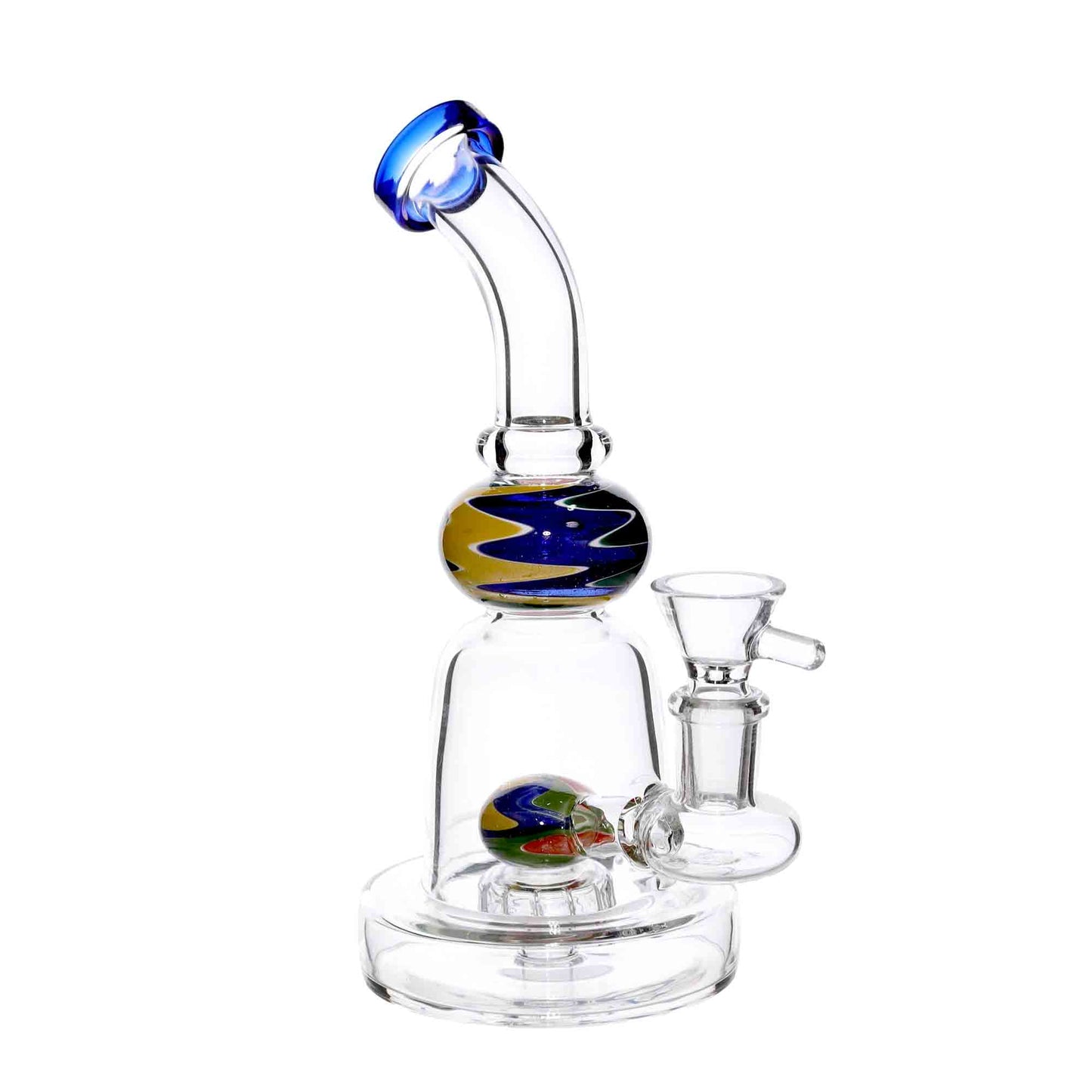 8 in - Ball Perc Wig Wag Mini Glass Bong