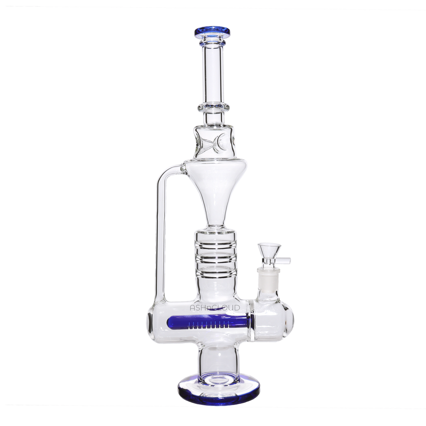 18 in - Big Inline Recycler Clear/Color 18 mm