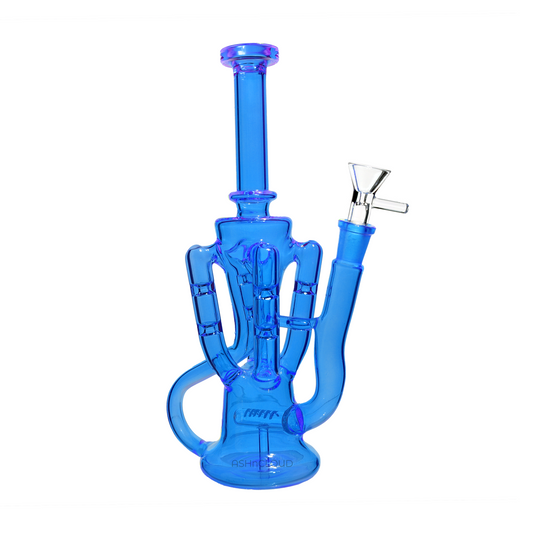 11 in - Quadruple Valve Glass Recycler Multicolor