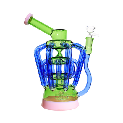 9 in - Colorfull Glass Recycler 16 valves