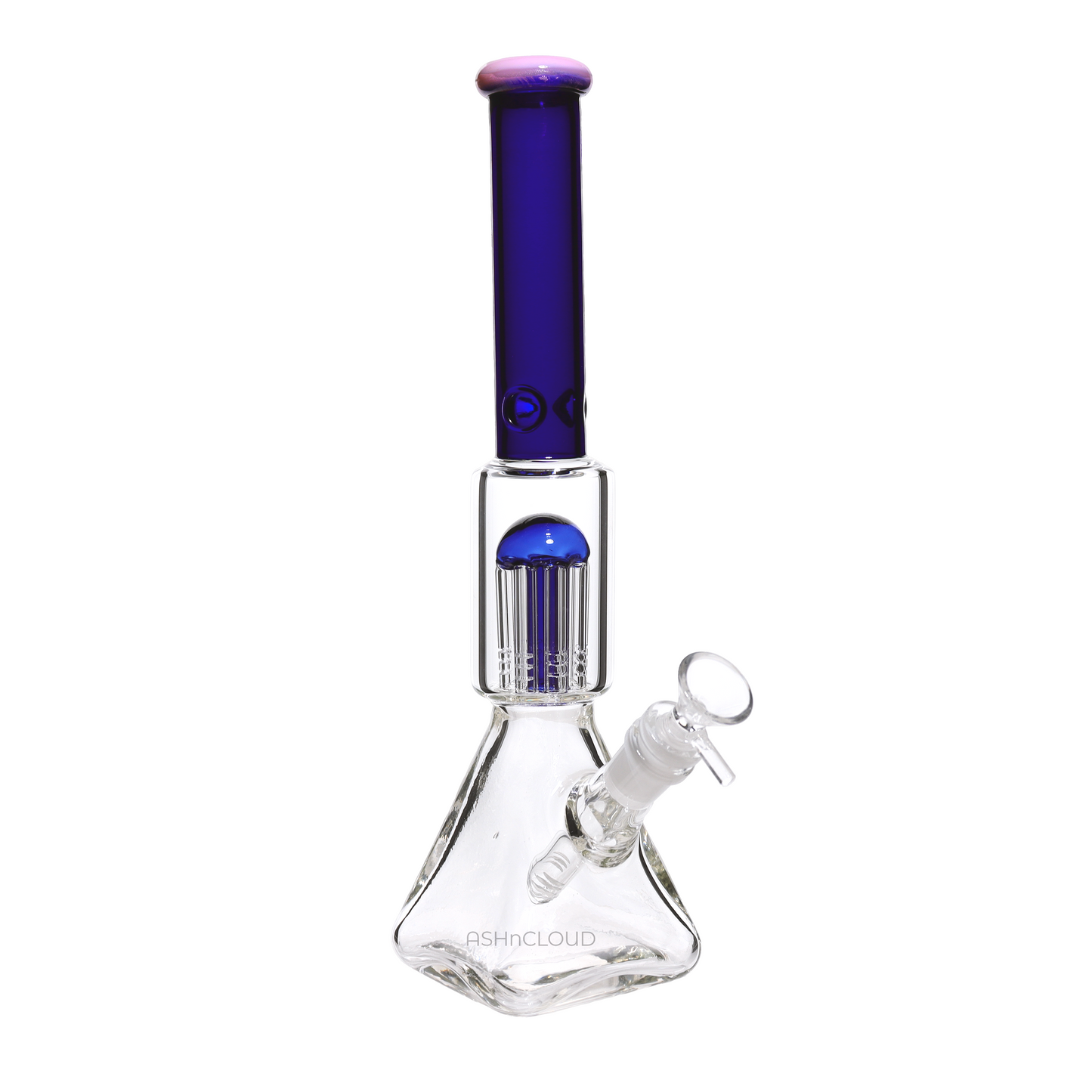 13 in - Diamond Straight Neck Multicolor Glass Beaker Bong