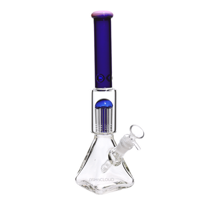 13 in - Diamond Straight Neck Multicolor Glass Beaker Bong