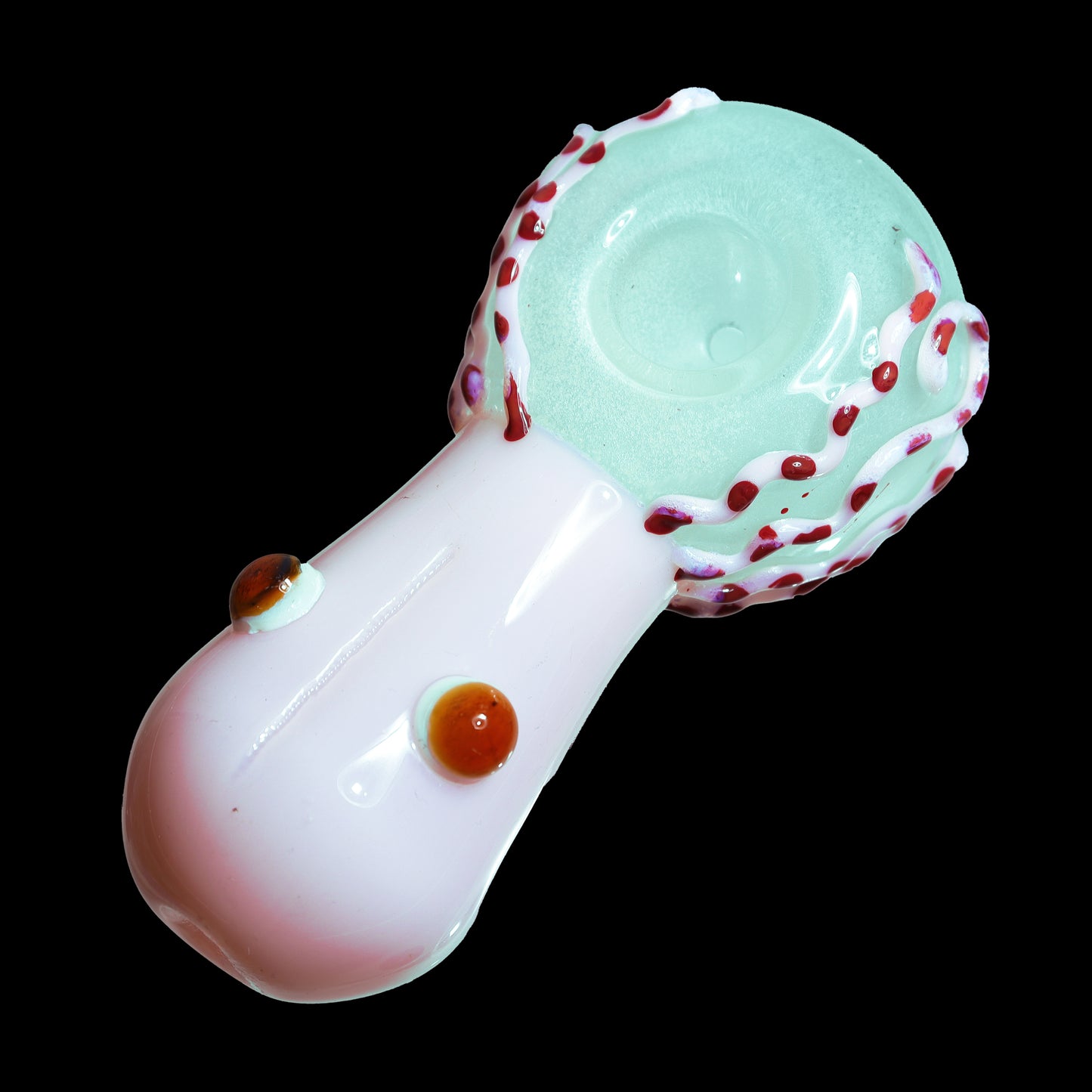 5 in - Monster Multicolor Glow in Dark Spoon Hand Pipe