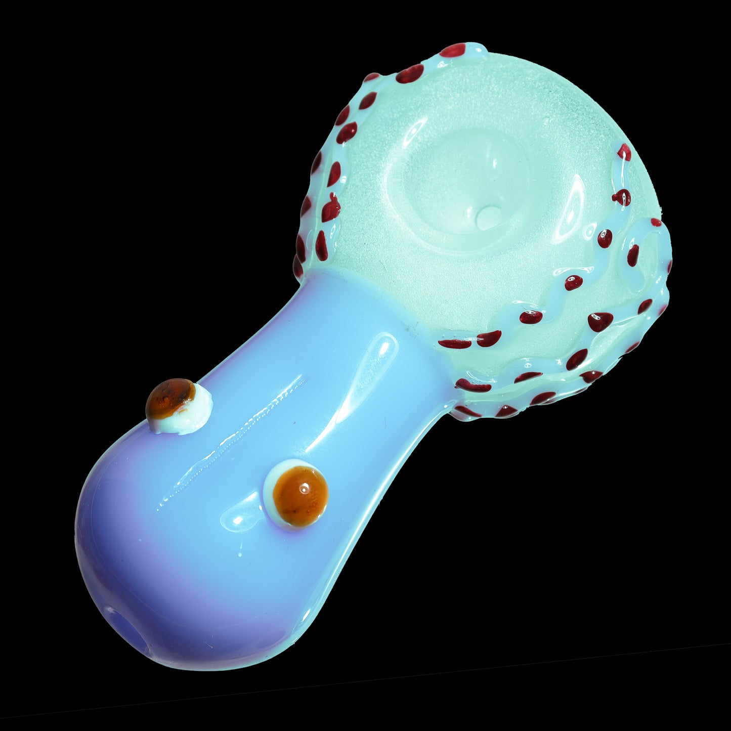 5 in - Monster Multicolor Glow in Dark Spoon Hand Pipe