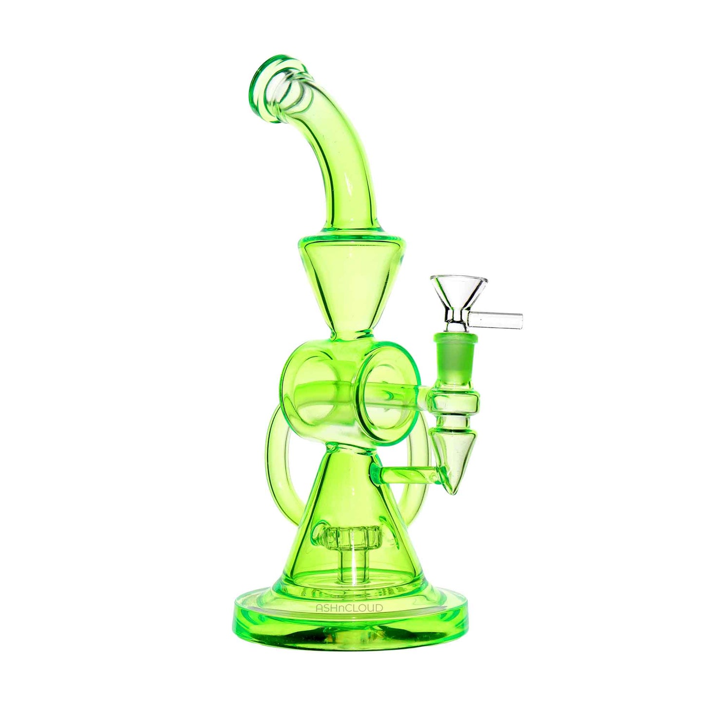 11 in - Multicolor Neon Glass Recycler