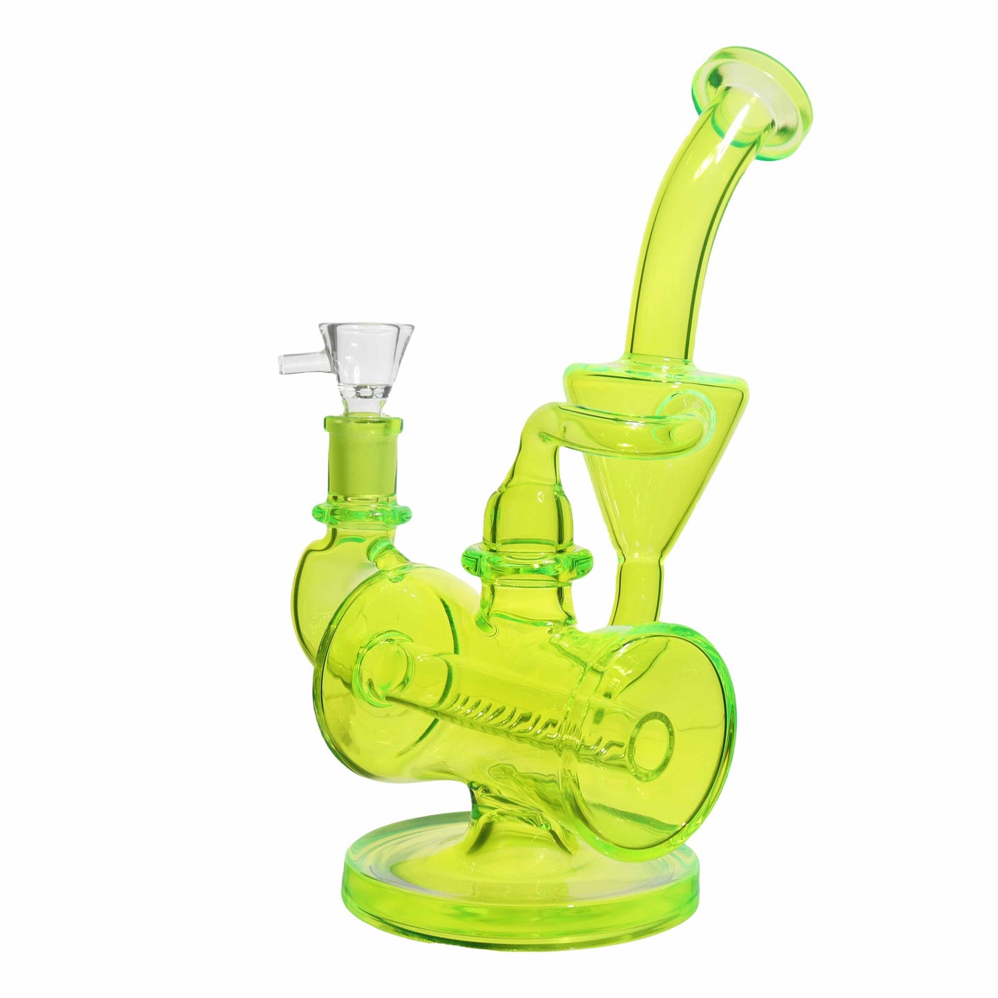 10 in - Fancy Inline Recycler Glass