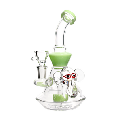 7 in - Elephant Head Slime Colors Mini Glass Bong