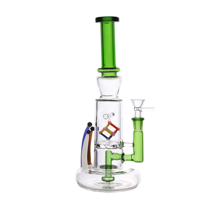 12 in - Cube Multicolor Glass Bong Perc