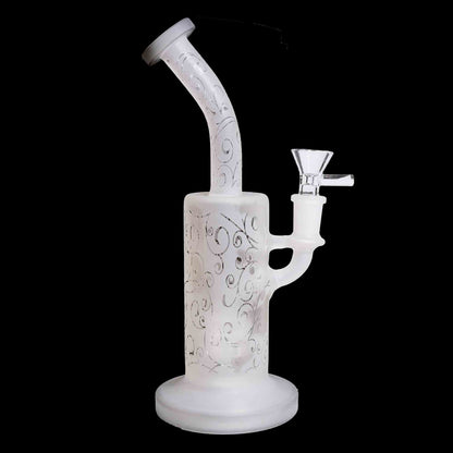 9 in - Frozen Inline Glass Bong Bent Neck