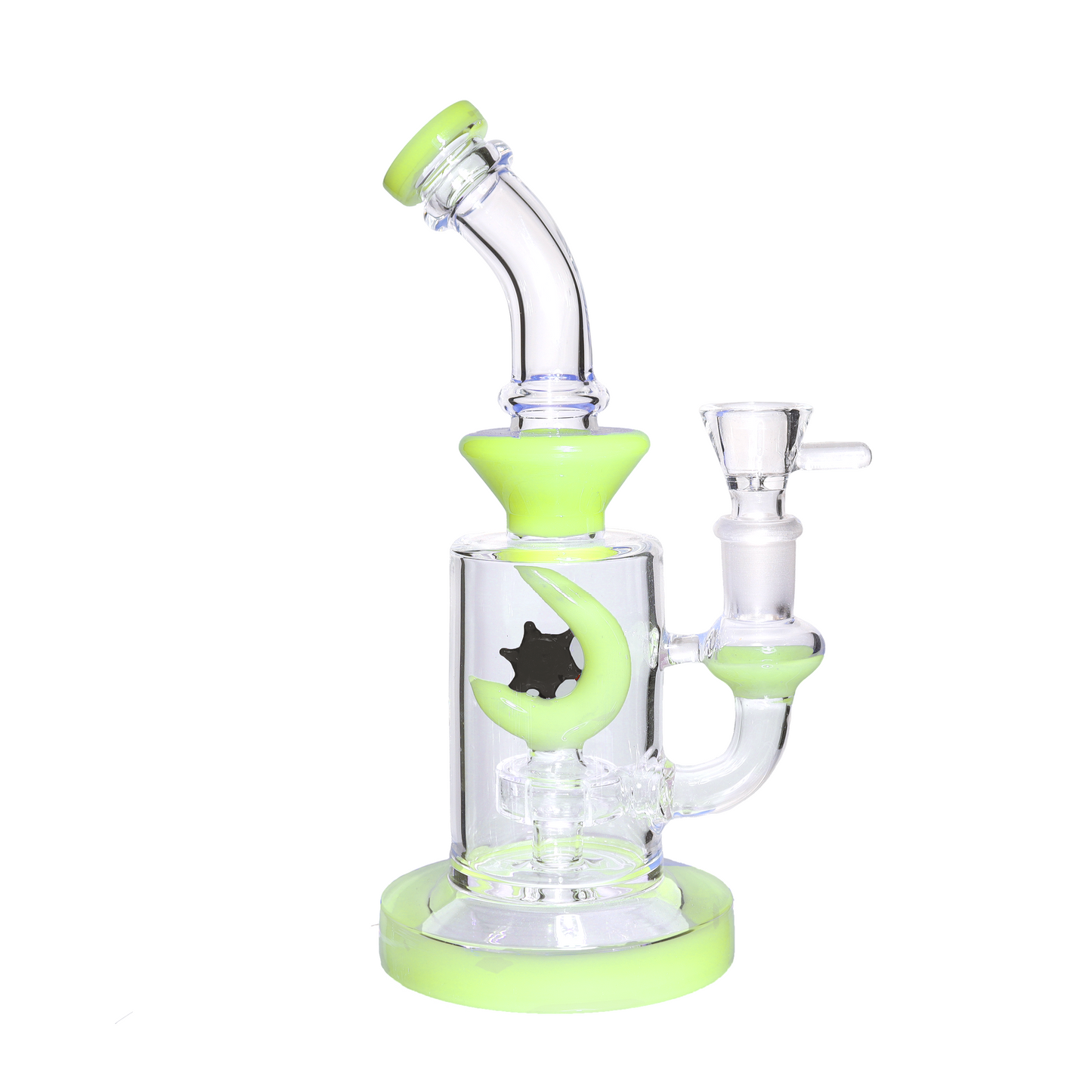 8 in - Mini Moon Glass Bong Bent Neck