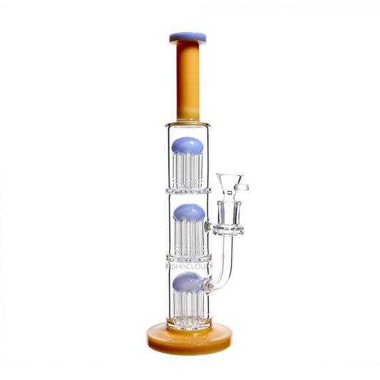 13 in - Triple Chamber Straight Multicolor Glass Bong