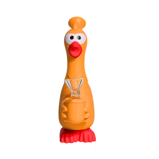 7 in - Screaming Chicken Multicolor Silicone Bong