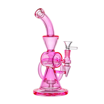 11 in - Multicolor Neon Glass Recycler