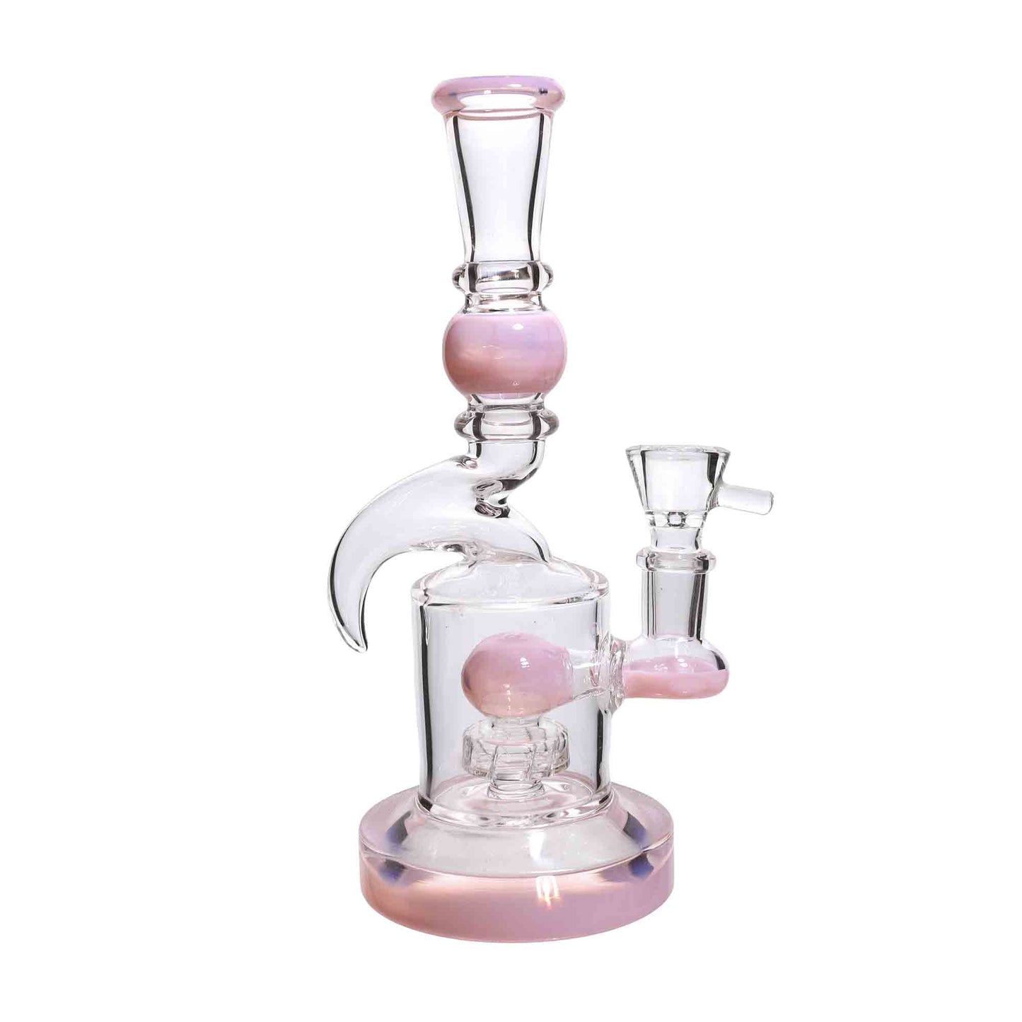 9 in - Horn Clear Glass One-Tone Slime Perc Bong