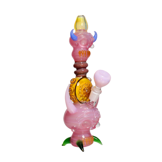 10 in - Devil Double Showerhead Glass Bubbler Pipe