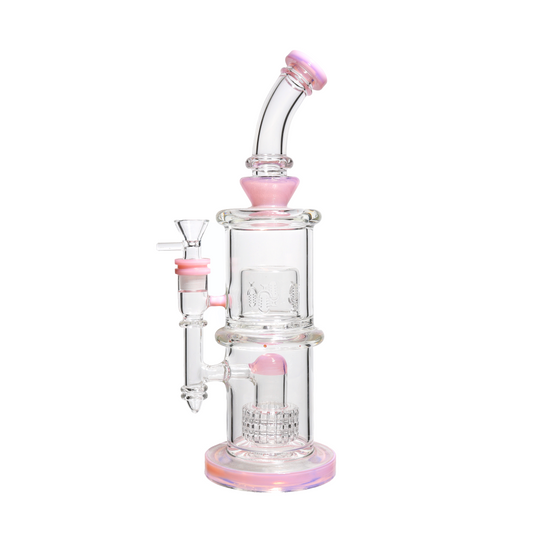 12 in - Clear Glass One-Tone Slime Colors Perc Bong