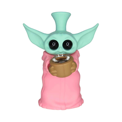 8 in - Yoda Silicone Multicolor Mini Bong