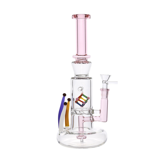 12 in - Cube Multicolor Glass Bong Perc