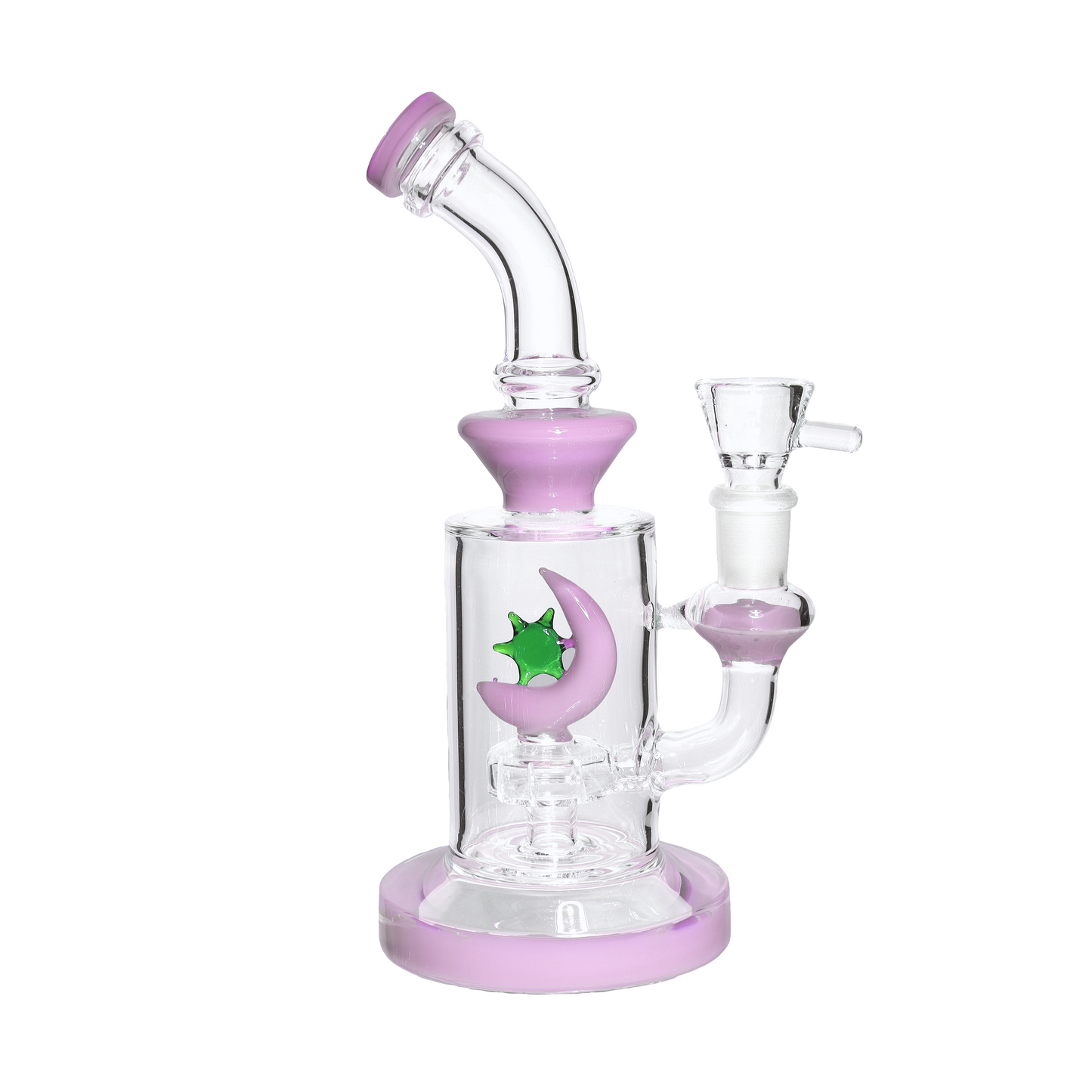 8 in - Mini Moon Glass Bong Bent Neck