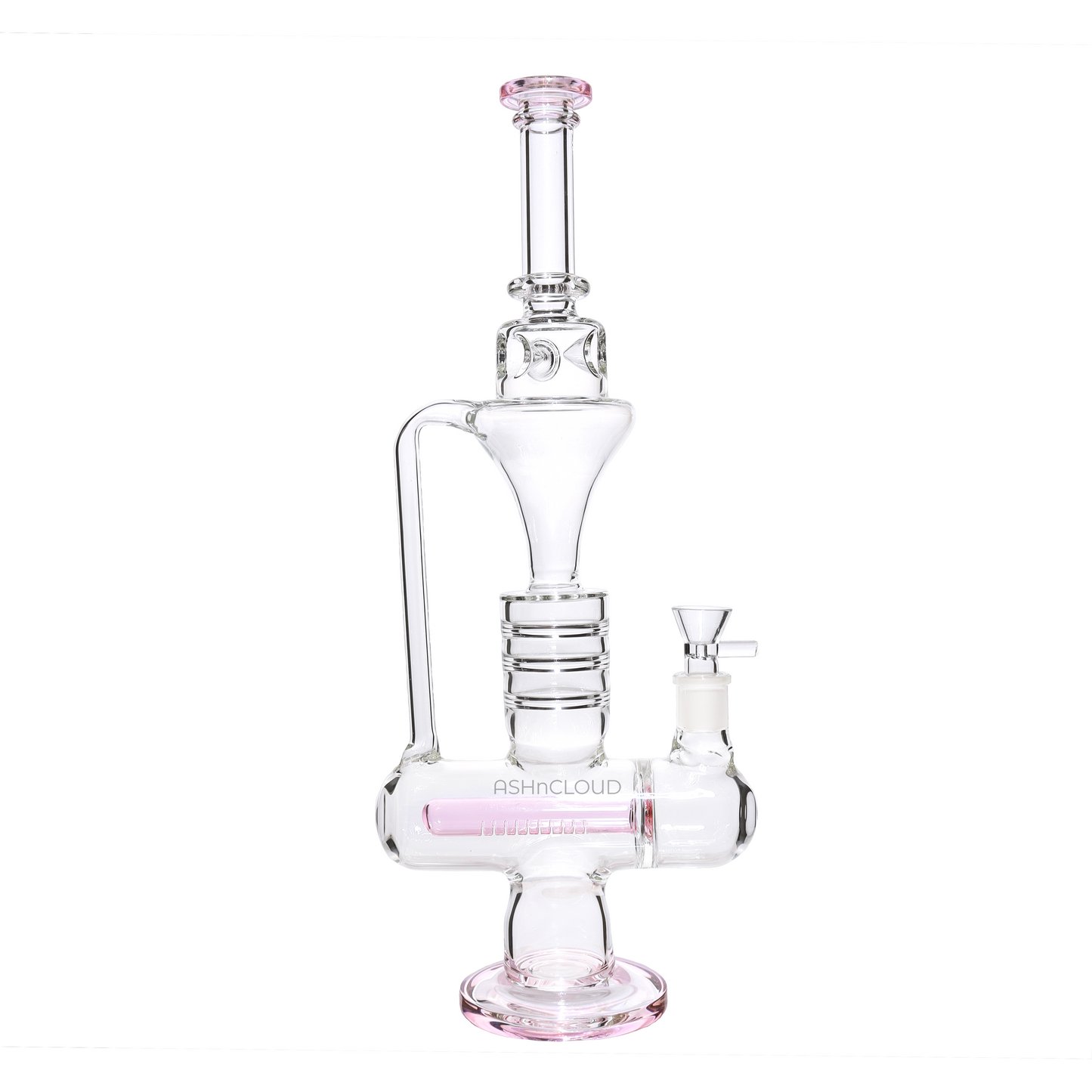 18 in - Big Inline Recycler Clear/Color 18 mm