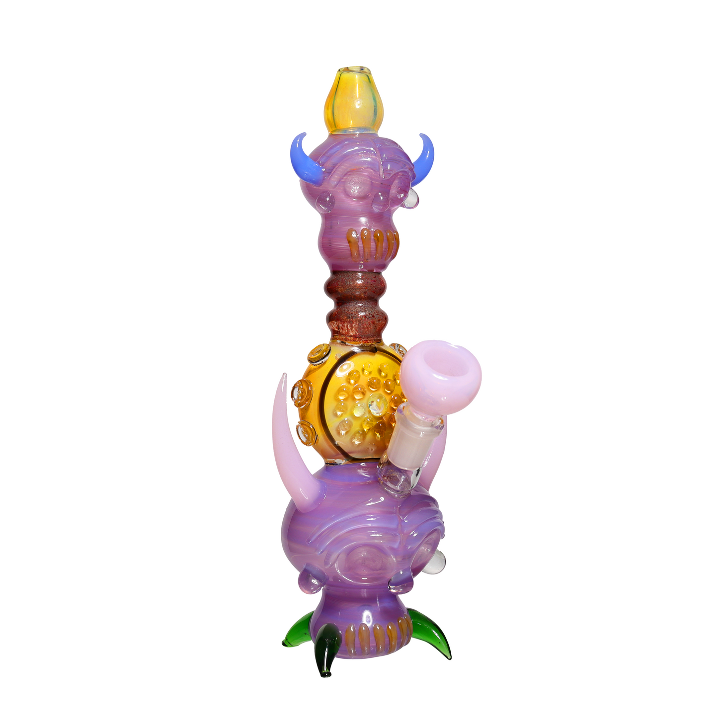 10 in - Devil Double Showerhead Glass Bubbler Pipe